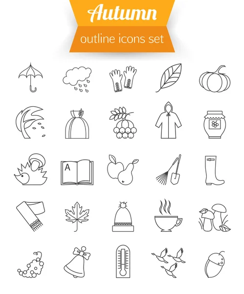 Autumn and back to school icons — Stok Vektör