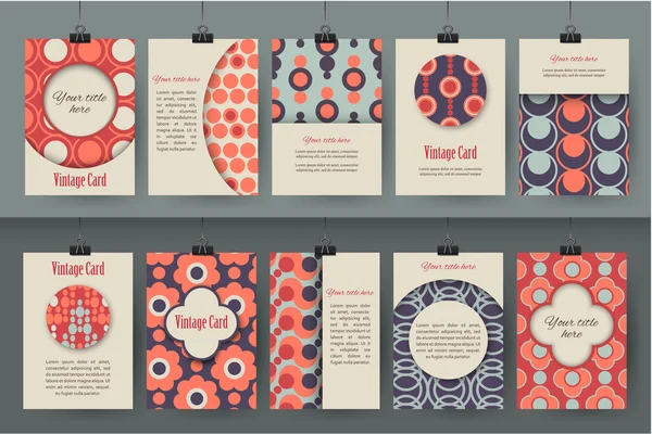 Set of creative vintage card templates — Stockvector