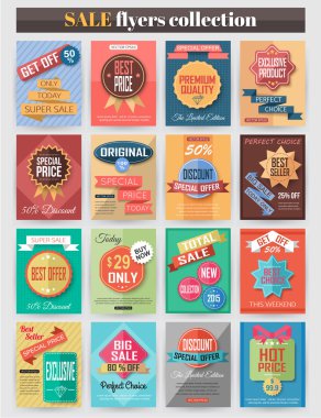Set of colorful Sale flyers