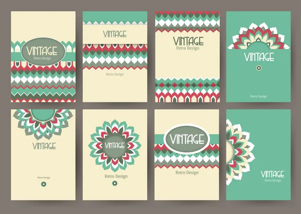 Set di modelli di carte vintage creative — Vettoriale Stock