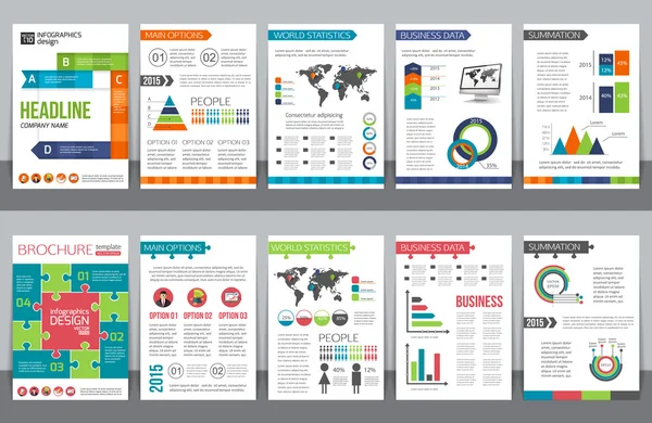 Conjunto de folletos de papelería para empresas — Archivo Imágenes Vectoriales