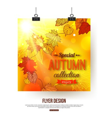 Autumn background with shining foliage