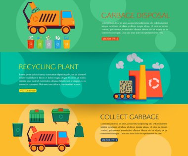 banners with concept of garbage disposal