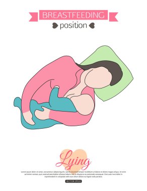 Pose for breastfeeding illustration clipart