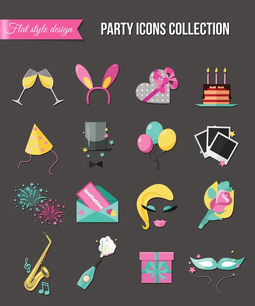 Holiday and party icons set — Stockový vektor