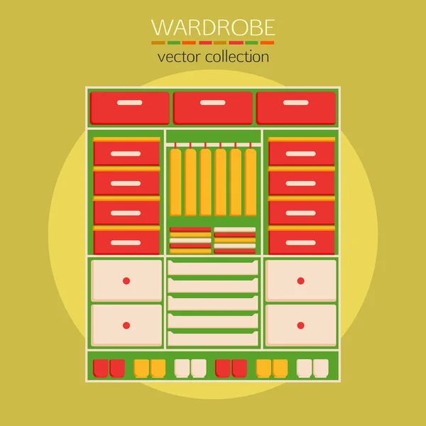 Flat design wardrobe icon. — Stock vektor