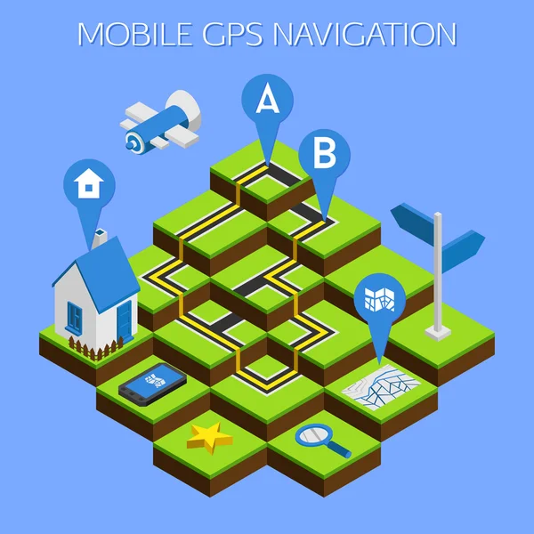 Mobile Gps navigatie — Stockvector