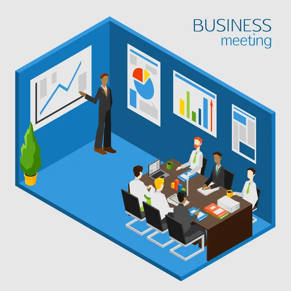 Business meeting and Coworking people — Stok Vektör