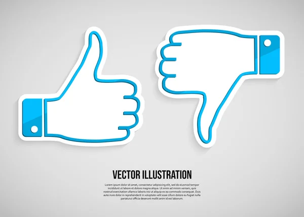 Like and Dislike flat icons — Stock Vector