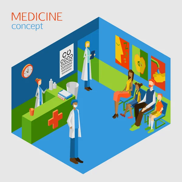 Concept de médecine isométrique 3d — Image vectorielle