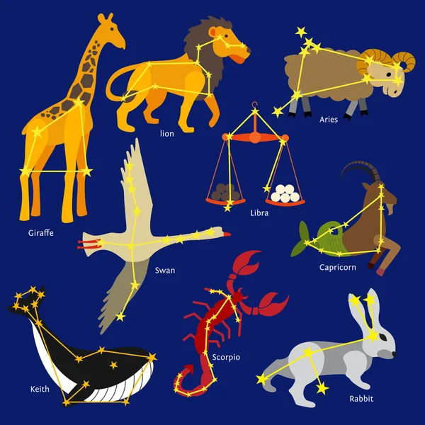 Conjunto de ícones do zodíaco —  Vetores de Stock