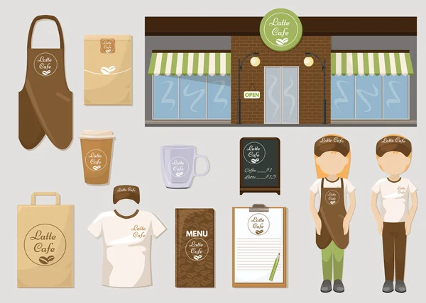 Café e restaurante simular modelos —  Vetores de Stock