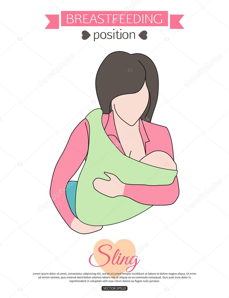 Pose for breastfeeding illustration