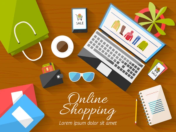 Online shopping concept — Stock Vector