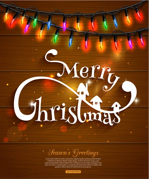 Merry Christmas typografische achtergrond — Stockvector