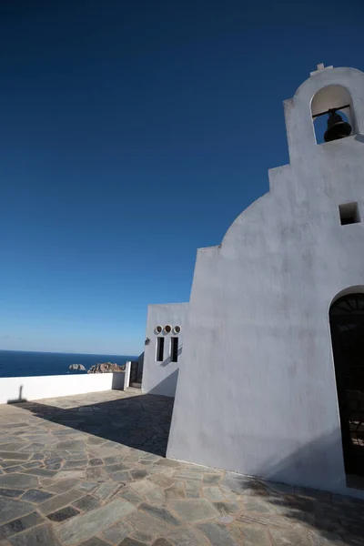 Isla Skiathos Grecia Iglesia Tradicional Blanca Isla Arquitectura Moderna Agios —  Fotos de Stock