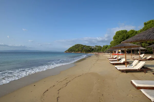 Skiathos Grecia 2020 Hermosa Playa Arena Paradisíaca Playa Koukounaries Isla —  Fotos de Stock