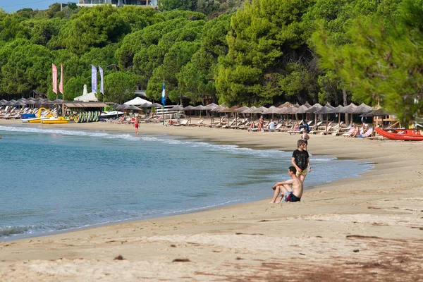 Plaża Koukounaries Wyspa Skiathos Grecja Słynna Egzotyczna Plaża Całym Świecie — Zdjęcie stockowe