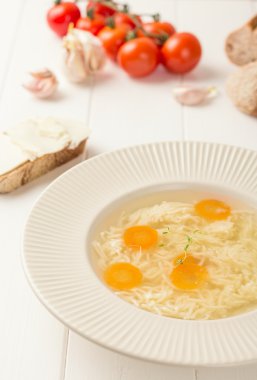 Erişteli tavuk çorbası.