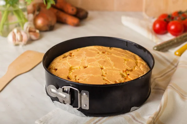 Fresh chicken and carrot pie — Stock Photo, Image