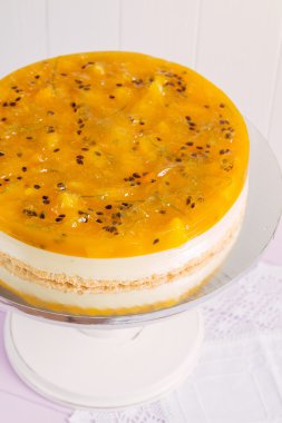 Taze tutku meyve cheesecake tatlı
