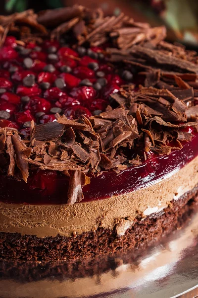 Schokolade und Kirschtorte — Stockfoto