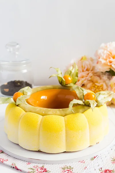 Yellow french mousse cake