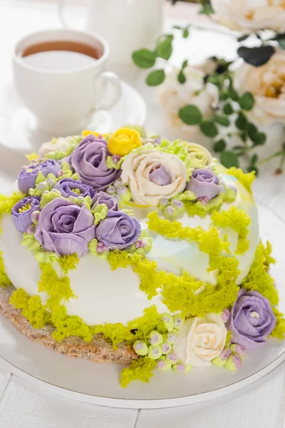 Colorful butter cream flowers cake