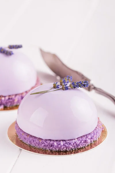 Lavender mousse cake — Stock Photo, Image