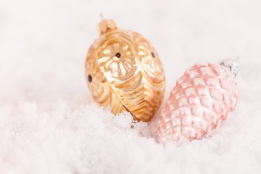 Stil golld ve pembe cam Christmas dekorasyon antik