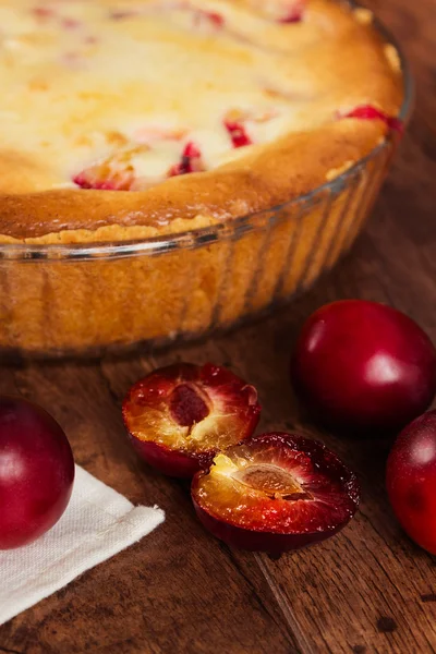 Homemade pie with plum — Stock Photo, Image