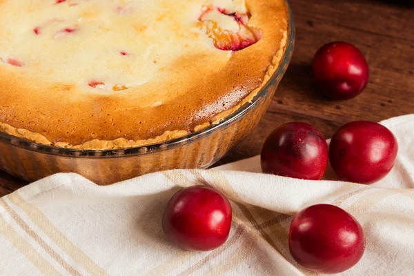 Homemade pie with plum — Stock Photo, Image