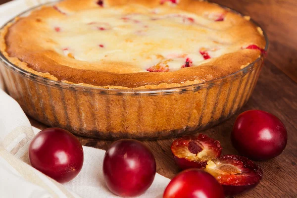 Homemade pie with plum — Stock Photo, Image