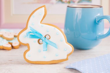 Beyaz Paskalya bunny tavşan zencefilli kurabiye