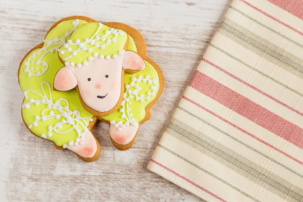 Groene schapen peperkoek cookie — Stockfoto