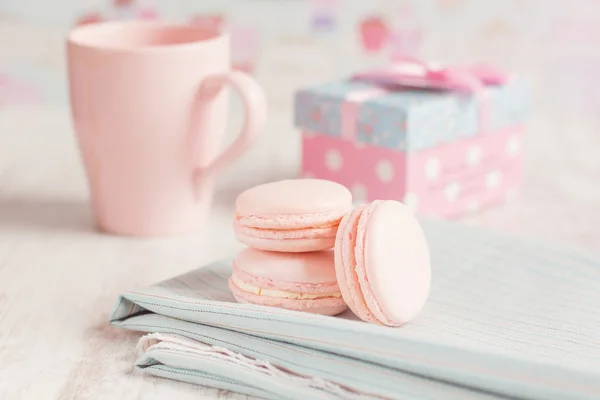 Macarons roses romantiques — Photo