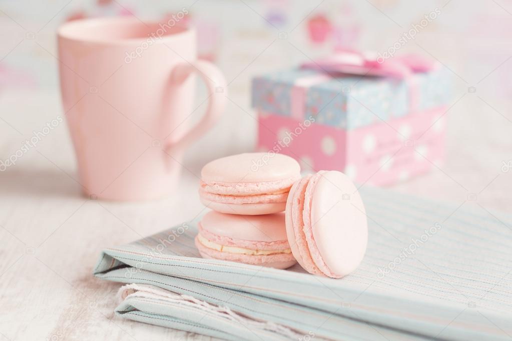 Romantic pink macarons