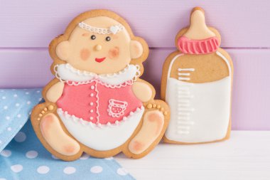 Baby shower icing cookies clipart