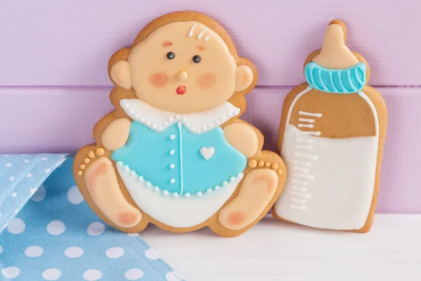 Baby douche suikerglazuur cookies — Stockfoto