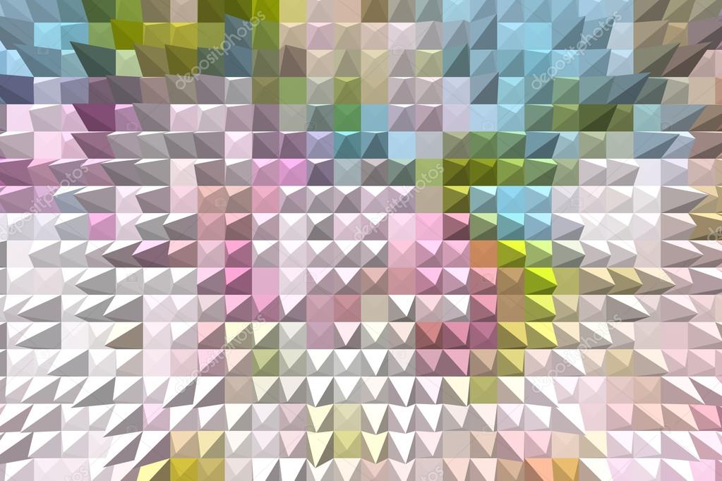 Pastel colored abstract geometric background with pyramid extrud