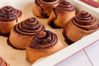 Ev yapımı tarçın ruloları.