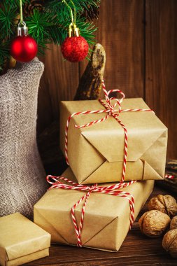 Rustik Noel hediye kutuları
