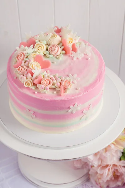 Pink Valentine Cake — Stock Photo, Image