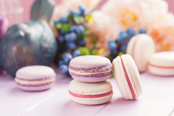 Pastel colored macaroons — Stock Photo, Image