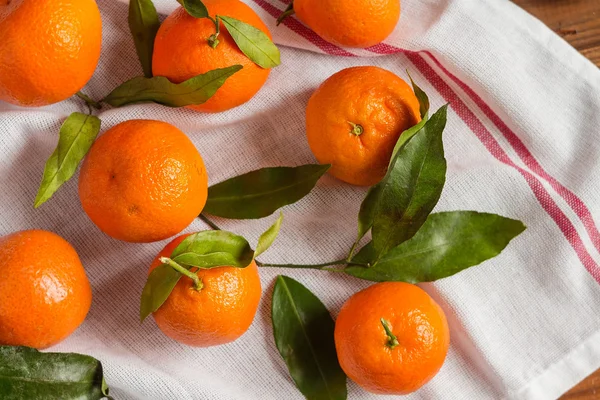 Mandarines aux feuilles vertes — Photo