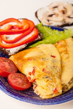 Omlet bir mavi plaka