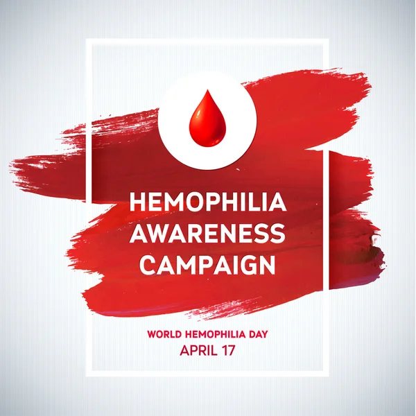 Cartaz do AVC do Dia Mundial da Hemofilia . — Vetor de Stock