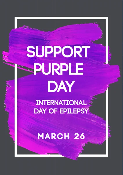 Dia roxo dia global de consciência da epilepsia. Ilustração do vetor violeta do curso. Perfeito para emblemas, banners, anúncios, folhetos, campanha social, eventos de caridade no problema da epilepsia — Vetor de Stock