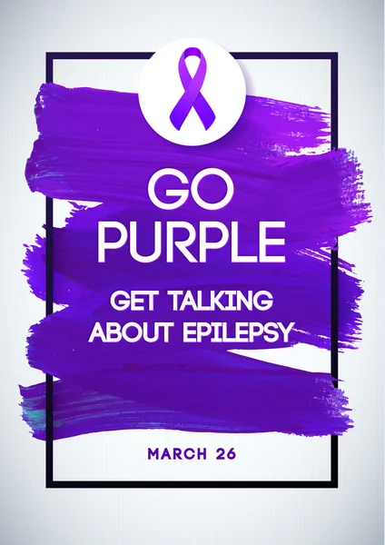 Der lila Tag ist der weltweite Tag des Epilepsiebewusstseins. Stroke Violet Vector Illustration weißer Hintergrund. perfekt für Abzeichen, Banner, Anzeigen, Flyer, soziale Kampagnen, Charity-Veranstaltungen zum Thema Epilepsie — Stockvektor