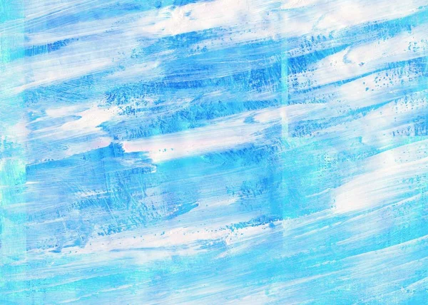 Fondo Trama Pintura Azul Claro Textura Trazos Brash Blanco — Foto de Stock